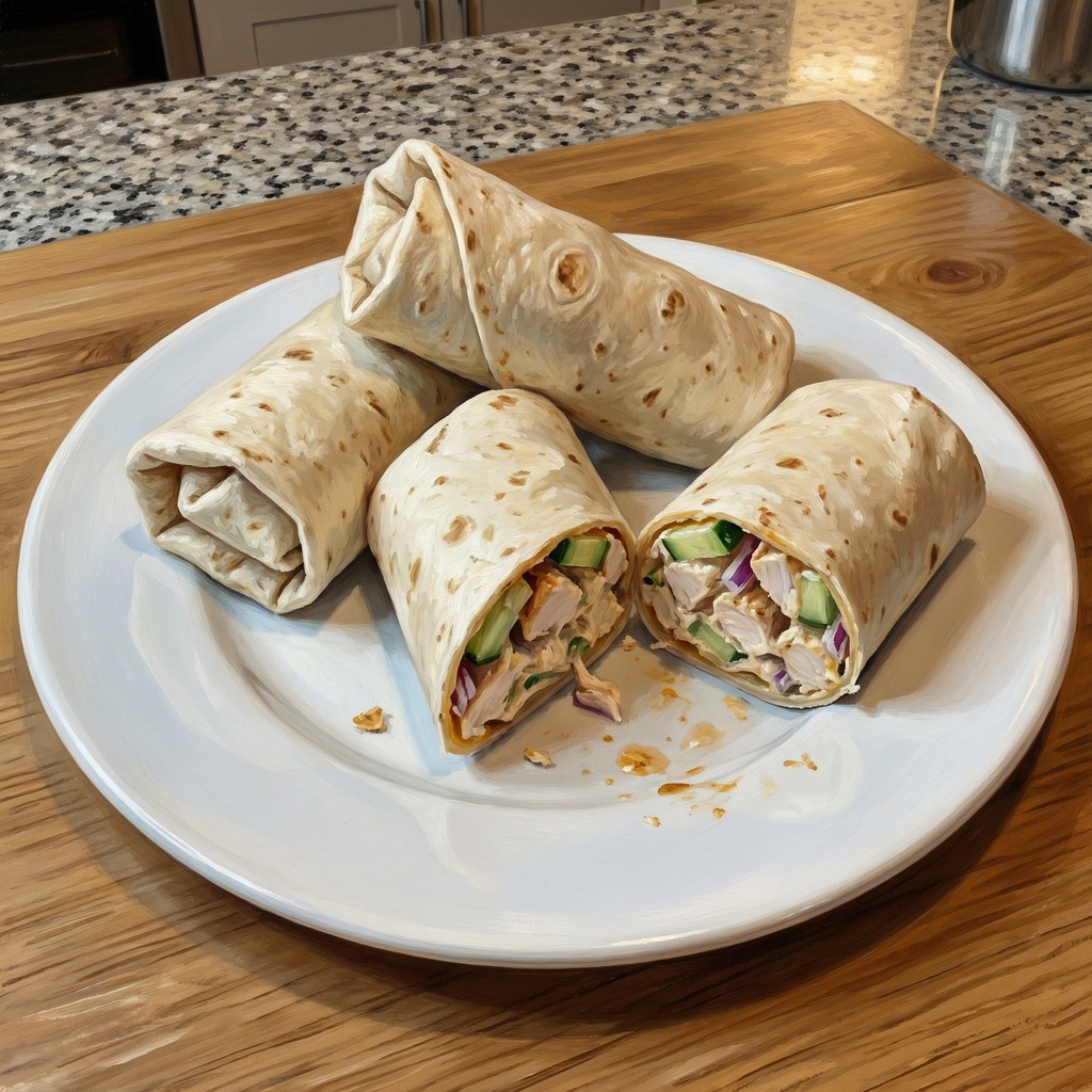 High-Protein Chicken Wraps with Yogurt-Honey Sauce