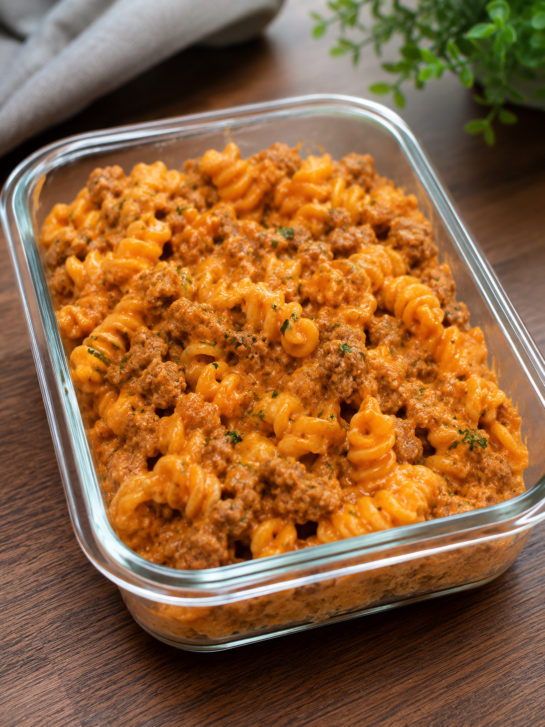 High-Protein Cheeseburger Pasta