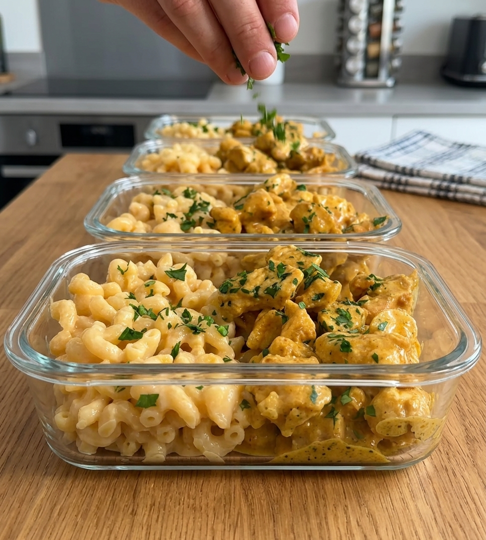 High-Protein Honey Mustard Chicken with Mac & Cheese