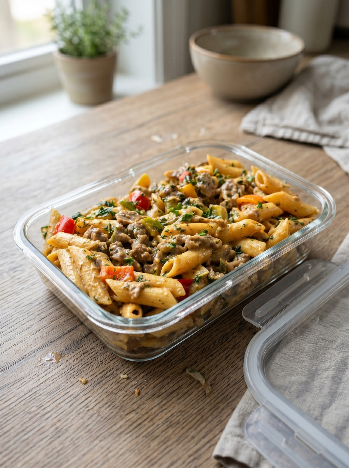 Cremige Philly Cheesesteak Pasta