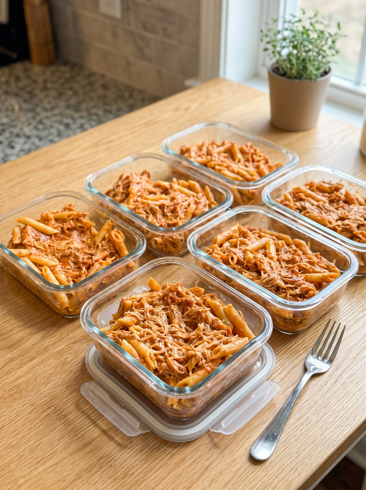 Pizza Pulled-Chicken Pasta