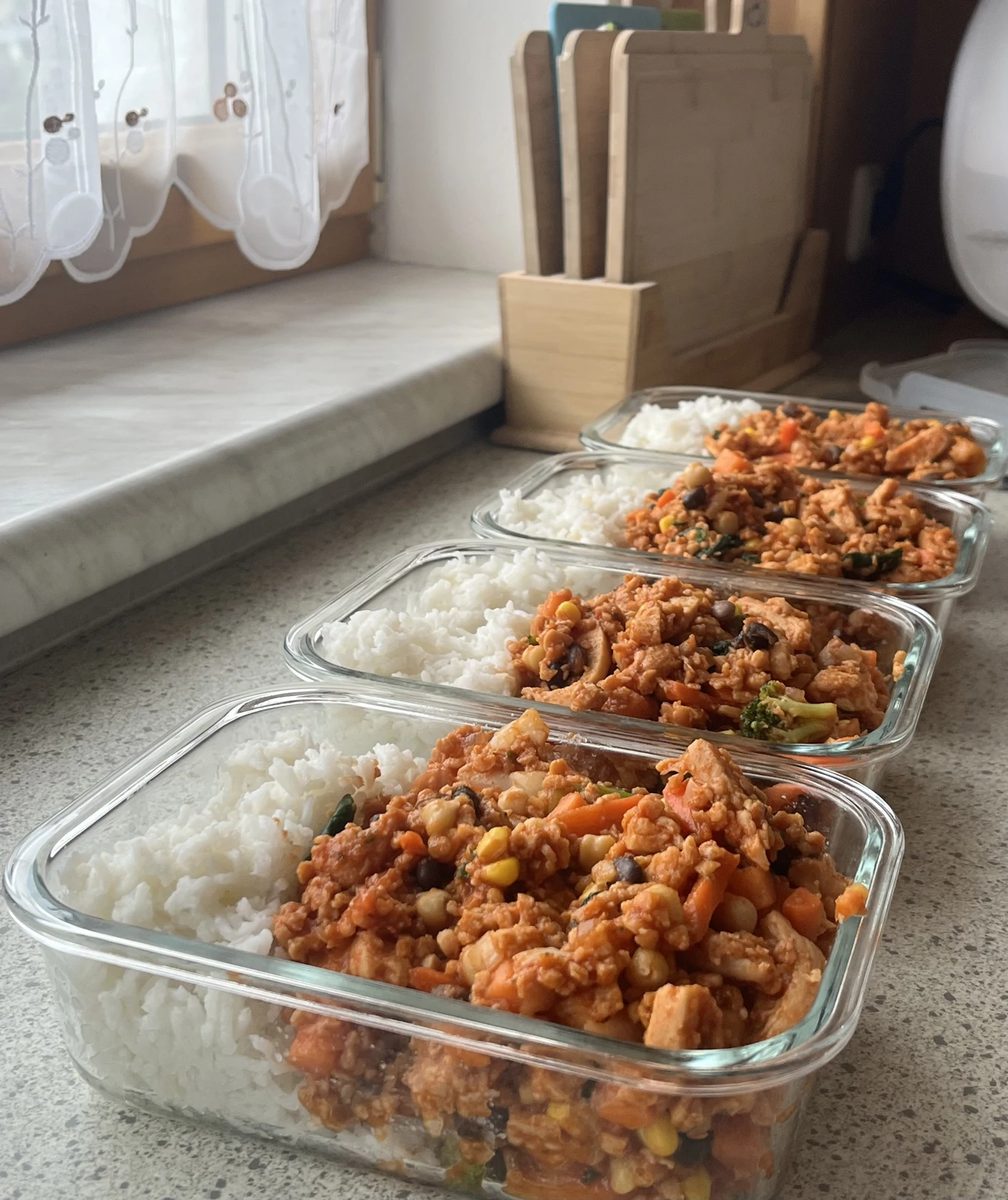 Vegan Soy Chunk Rice Meal Prep