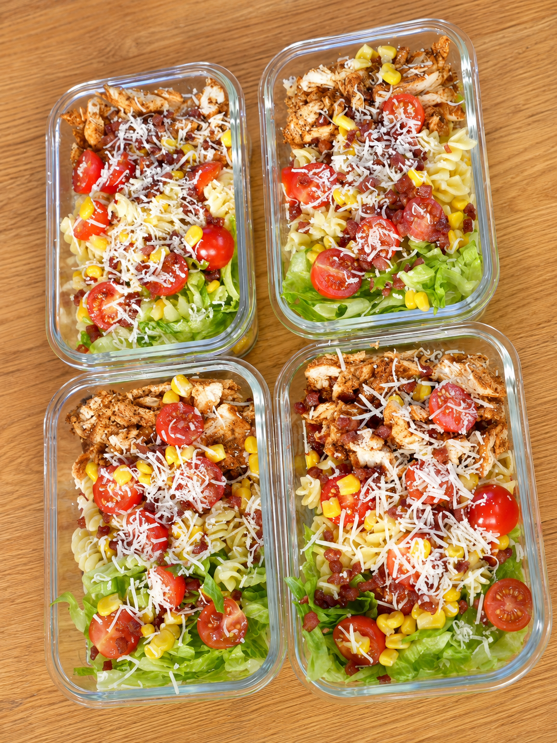 High-Protein Chicken Caesar Pasta Salad