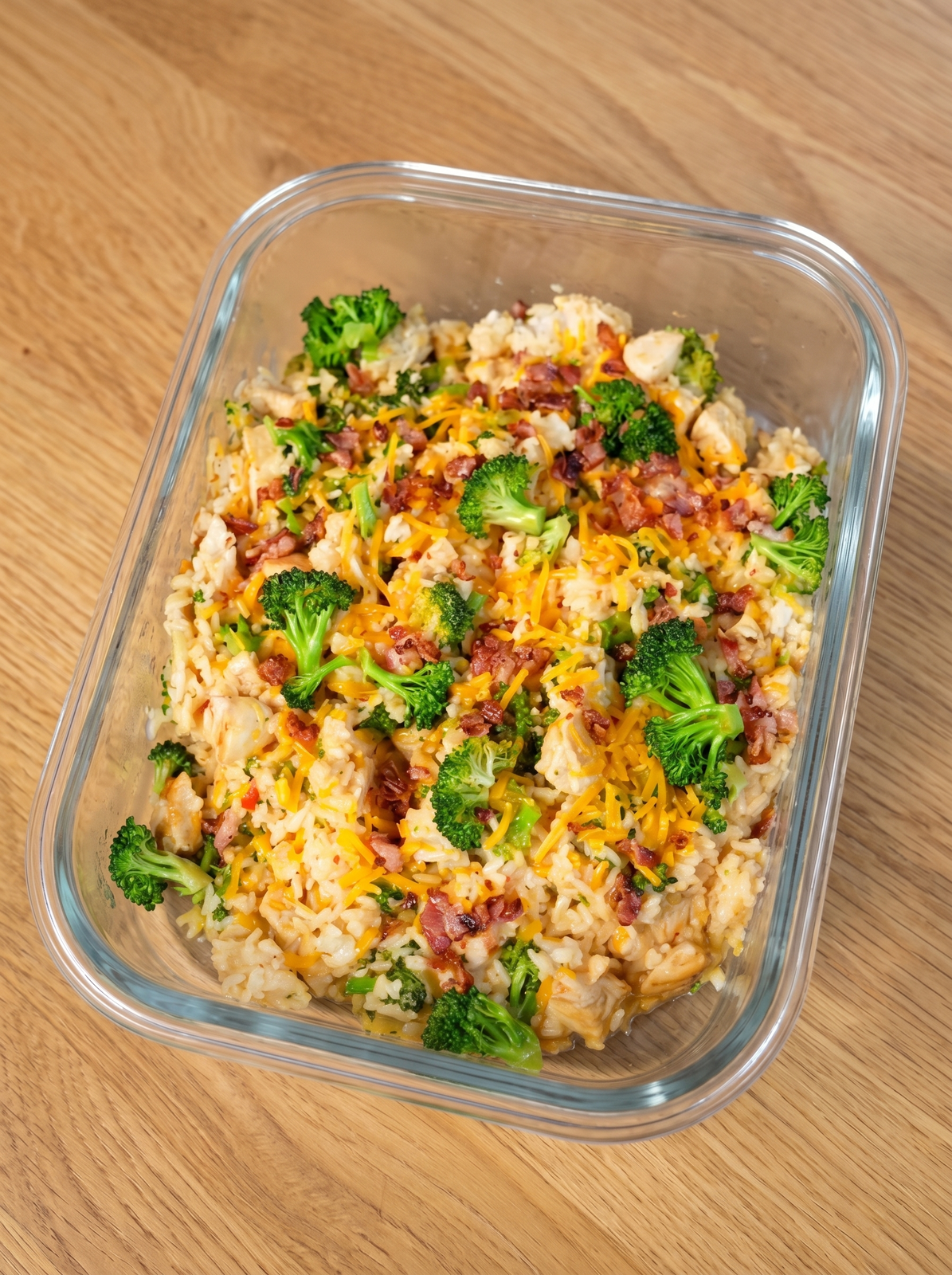 High-Protein Creamy Chicken Broccoli Rice Skillet