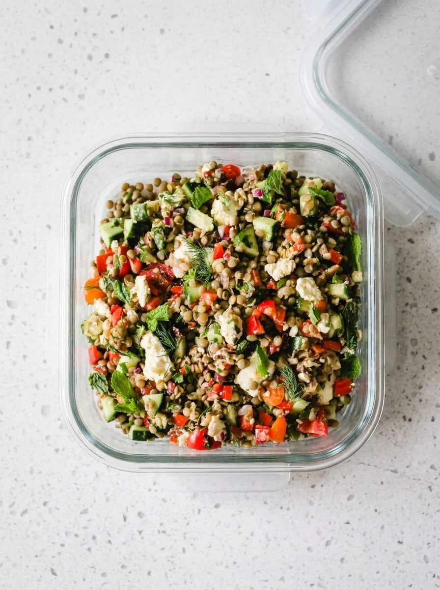 Mediterranean Lentil Salad with Feta and Mint