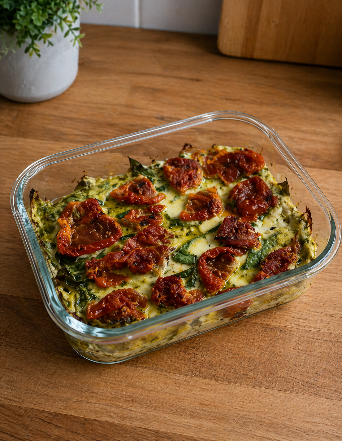 Chicken Pesto Rice Bake