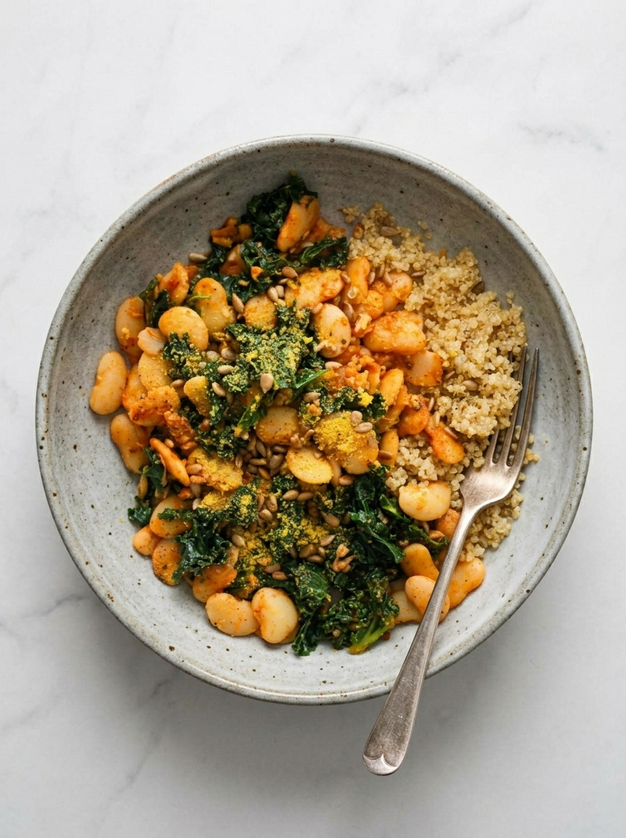 One-Pot Butter Beans and Kale Greens