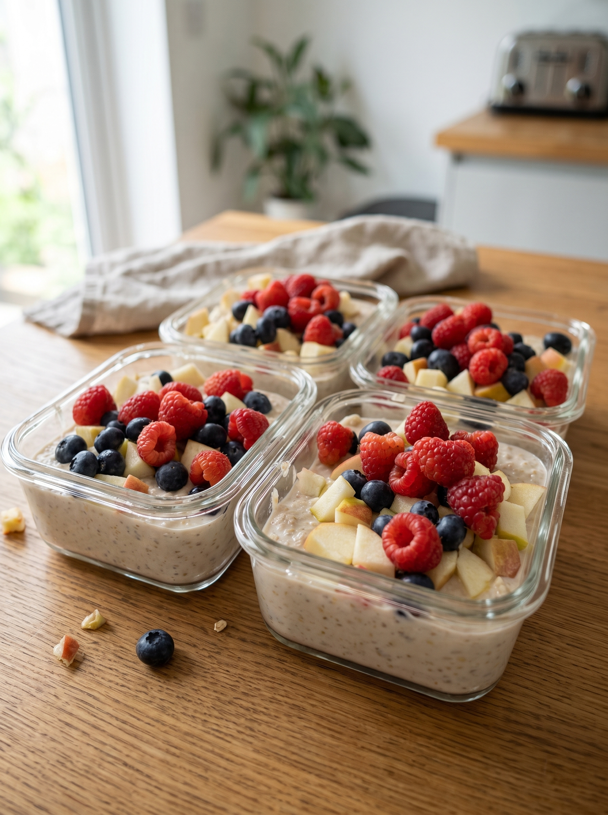 High-Protein Overnight Oats with Berries