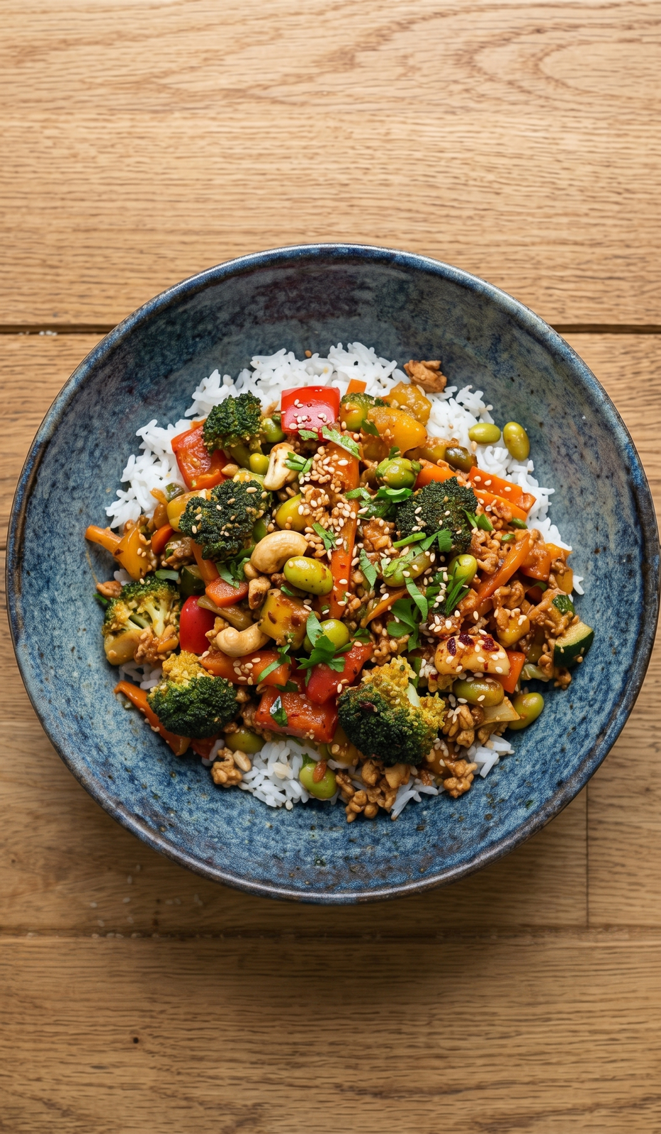 Asian Vegetable Stir-Fry with Tofu Mince
