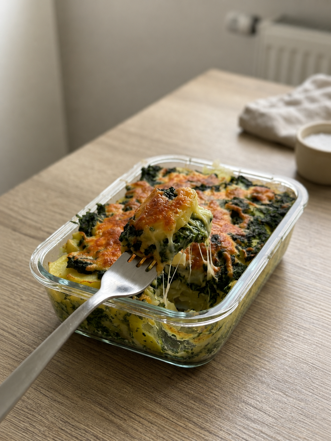 Potato Casserole with Spinach Cream