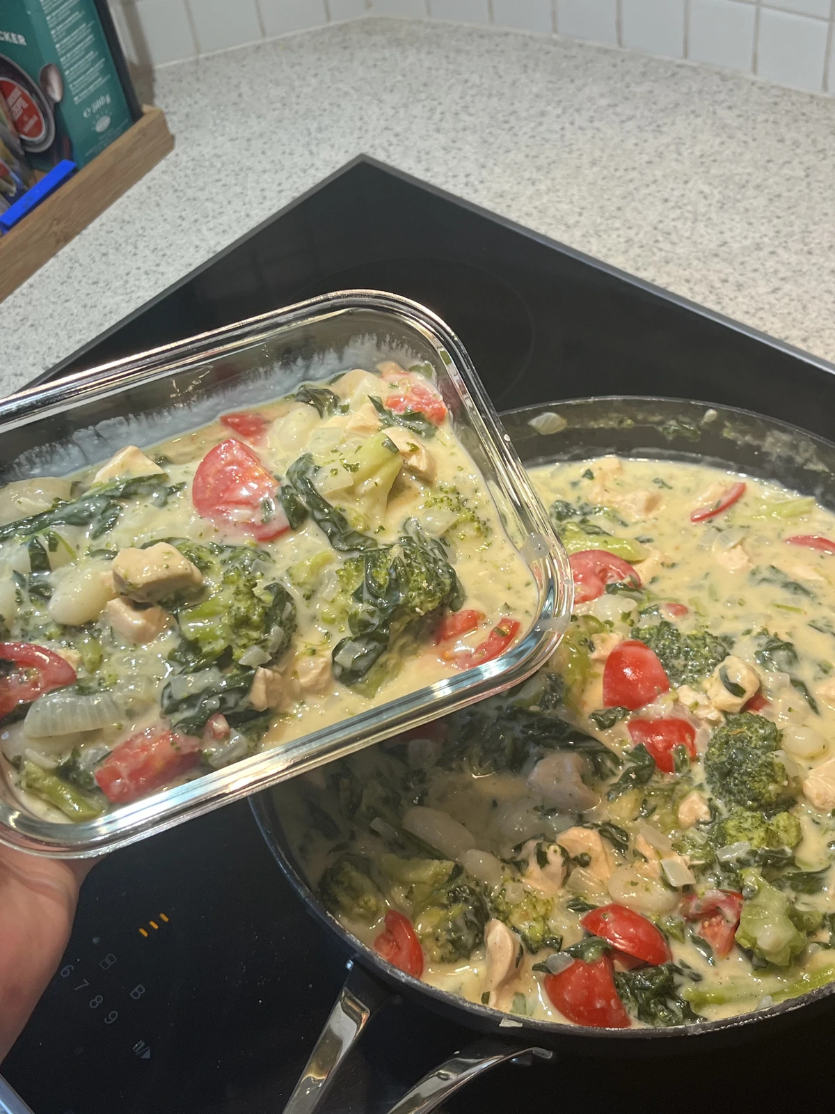 Creamy Chicken Gnocchi with Broccoli and Spinach
